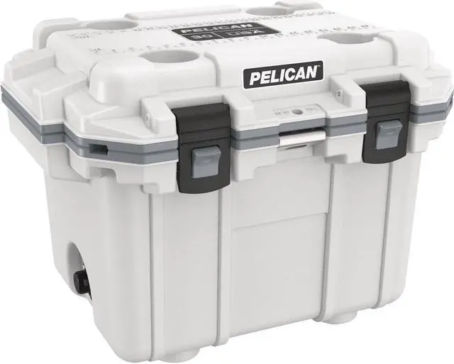 Alt view image 8 of 14 - Pelican Elite Cooler, Cooler, White/Gray, Hard, 25.30" x 19.00" x 18.50" 30Q-1-WHTGRY