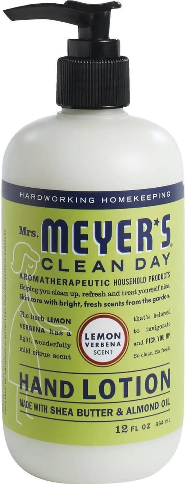 Alt view image 2 of 5 - Mrs. Meyer's Clean Day Hand Lotion, Long-Lasting, Non-Greasy Moisturizer, Cruelty Free Formula, Lemon Verbena Scent, 12 oz