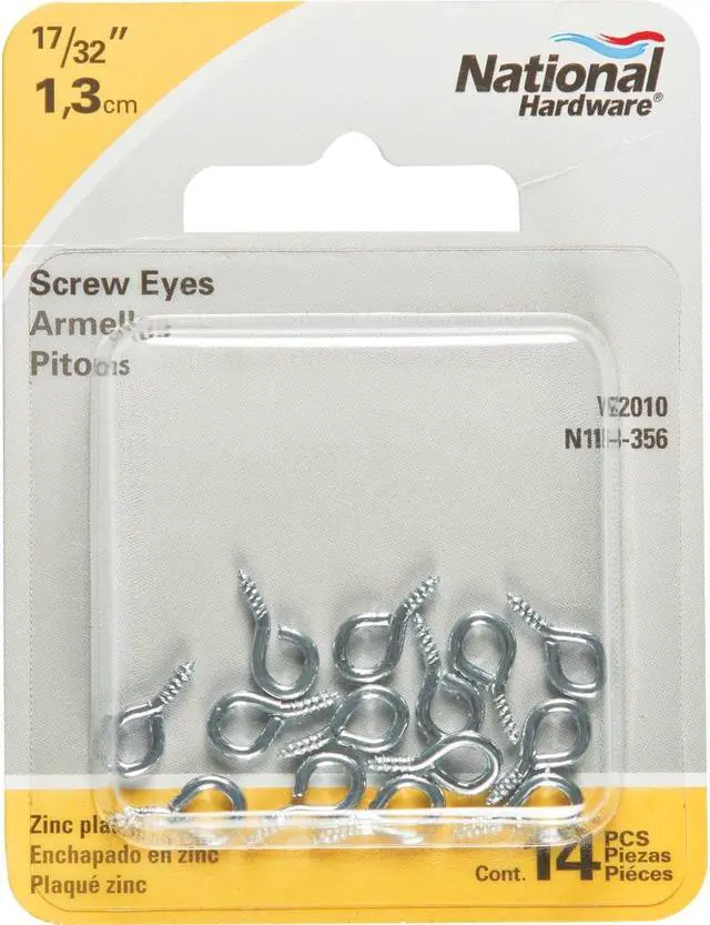 Alt view image 7 of 7 - National #216-1/2 Zinc Small Screw Eye (14 Ct.) N118356