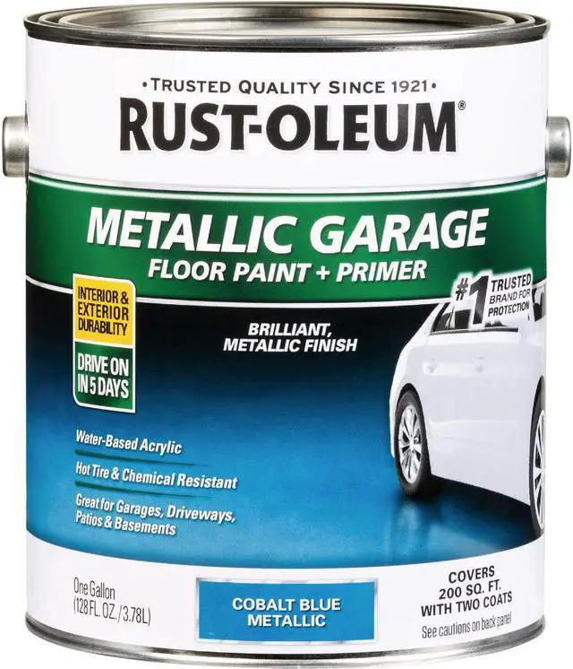 Main image of Rust-Oleum Metallic Garage Floor Paint + Primer, 1 Gal., Cobalt Blue 349354