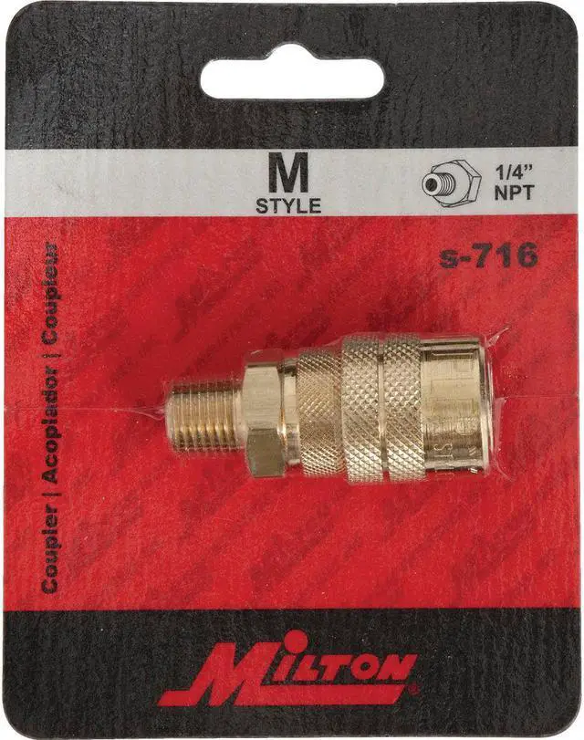 Alt view image 4 of 8 - MILTON INDUSTRIES 1/4 Male M Style Coupler S-716 Unit: EACH