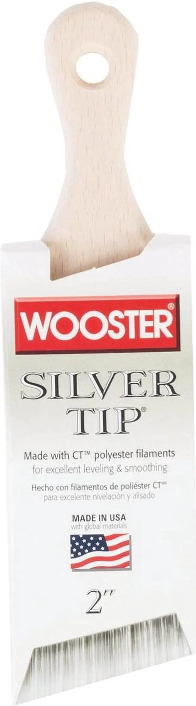 Alt view image 8 of 10 - WOOSTER 5225-2 2" Short Angle Sash Soft, Silver CT Polyester Bristle, Paint