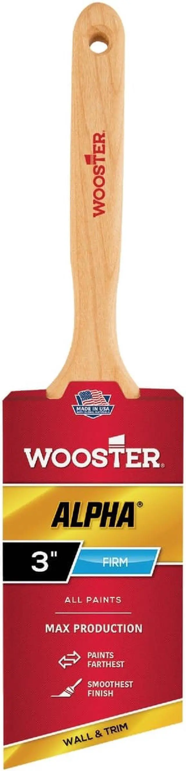 Alt view image 4 of 5 - WOOSTER 4231-3 3" Angle Sash Paint Brush, Micro Tip Bristle, Wood Handle