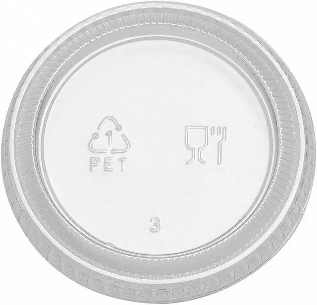 Alt view image 4 of 6 - Dixie Portion Cup Lid 2-14/25"Wx2-14/15"Lx3/10"H 2400/CT Clear PL20CLEAR