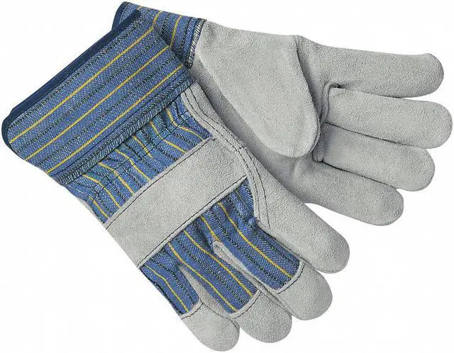 Main image of Leather Gloves,  XL,  Cowhide,  Gray,  Cotton Fleece Glove Liner Material,  1 PR