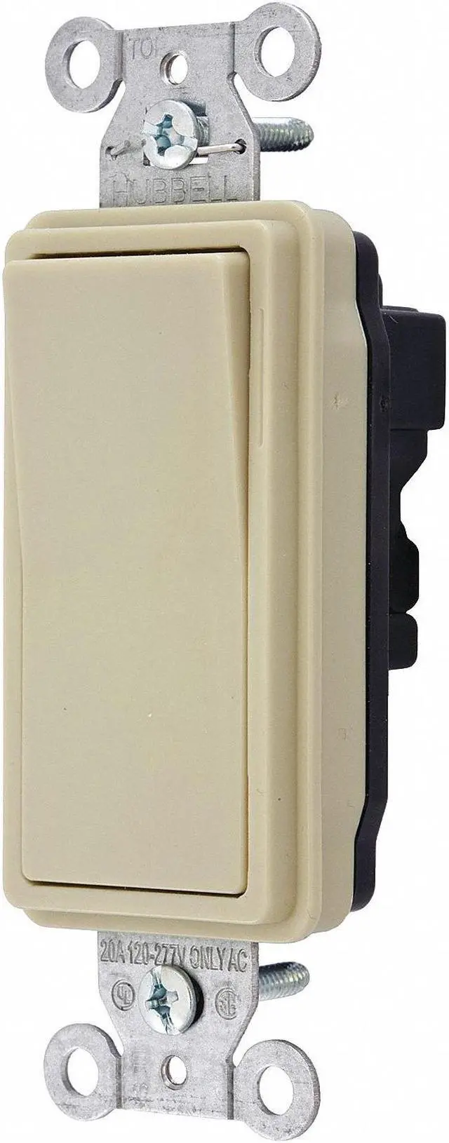 Alt view image 2 of 2 - HUBBELL WIRING DEVICE-KELLEMS SNAP2123I Wall Switch,3-Way,Wiring Modul,15A,Ivory