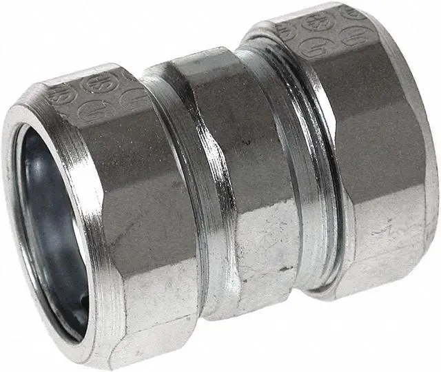 Main image of RACO 1826 IMC Coupling, 1-1/2 in, Compression, Steel, Zinc Plated, Gray