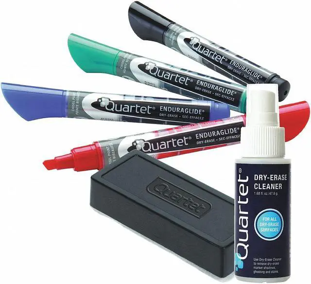 Alt view image 10 of 11 - Dry Erase Marker Set, Chisel Tip, Assorted Colors, PK4 QUARTET 5001M-4SKA