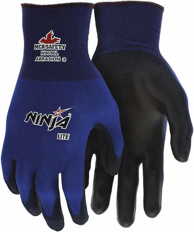 Alt view image 3 of 3 - MCR Safety N9696M Ninja Lite, 18 Gauge Blue Nylon, Medium, 1 Pair