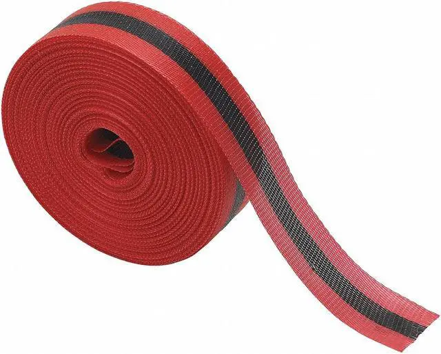 Main image of ZORO SELECT 15Y447 Barricade Tape, No Legend, Black/Red, 2 in Wide x 200 ft