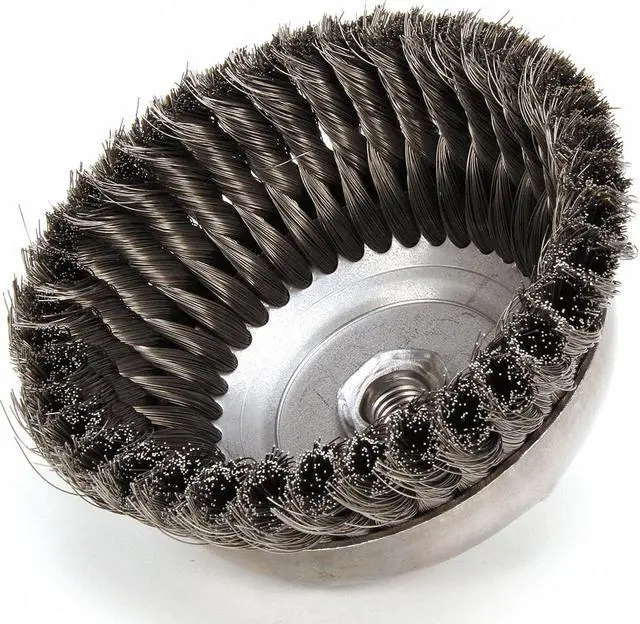 Alt view image 2 of 4 - WEILER 96090 Knot Wire Cup Wire Brush, Threaded Arbor, 6"
