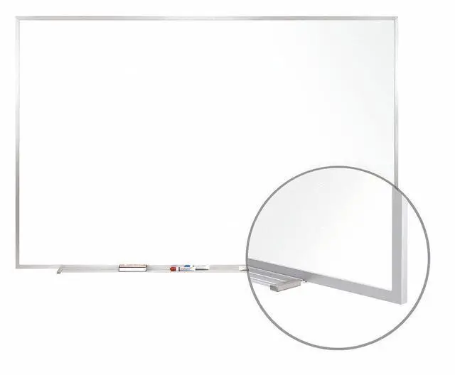 Alt view image 8 of 17 - Ghent M1-46-4 Magnetic Porcelain Whiteboard with Aluminum Frame - 72.5" x 48.5" - White Surface, Satin Aluminum Frame