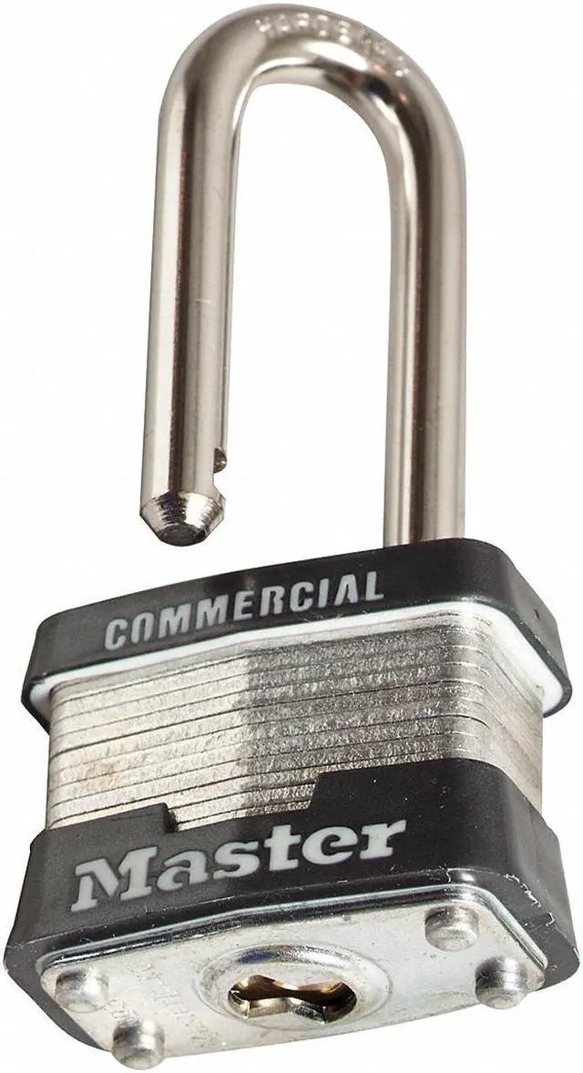 Alt view image 5 of 5 - MASTER LOCK 1KALJ Padlock, Keyed Alike, Long Shackle, Rectangular Steel Body,