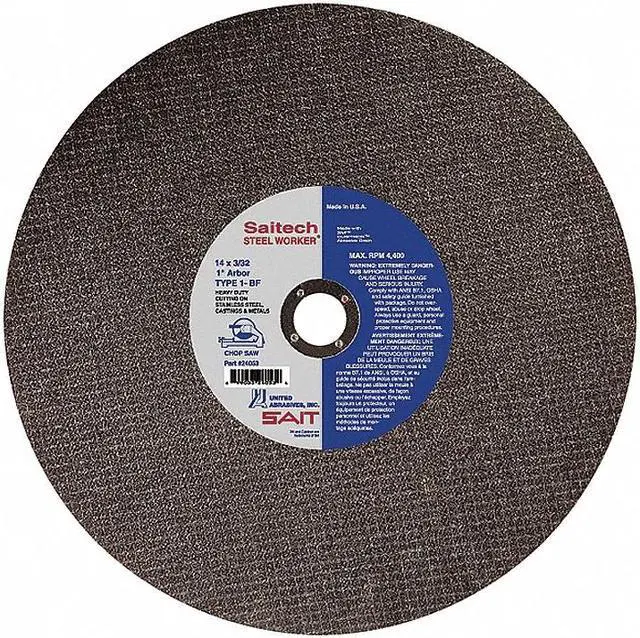 Alt view image 2 of 3 - UNITED ABRASIVES/SAIT 24053 Abrasive Cut-Off Wheel, Type 1, 14 in Dia, 0.0938