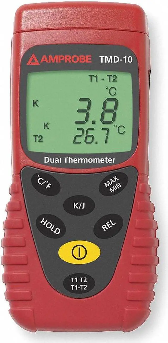 Alt view image 2 of 3 - AMPROBE TMD-10 Thermocouple Thermometer,2 In,Type J, K