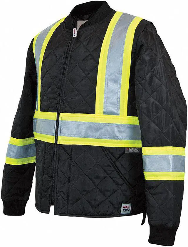 Alt view image 2 of 3 - TOUGH DUCK S43231 Quilted Safety Jacket,4XL,Black
