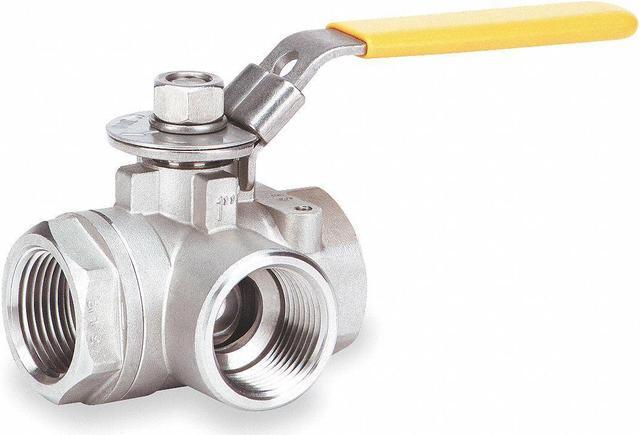 Main image of MILWAUKEE VALVE BA3WDSLH 1 1" FNPT Stainless Steel Ball Valve 3-Way