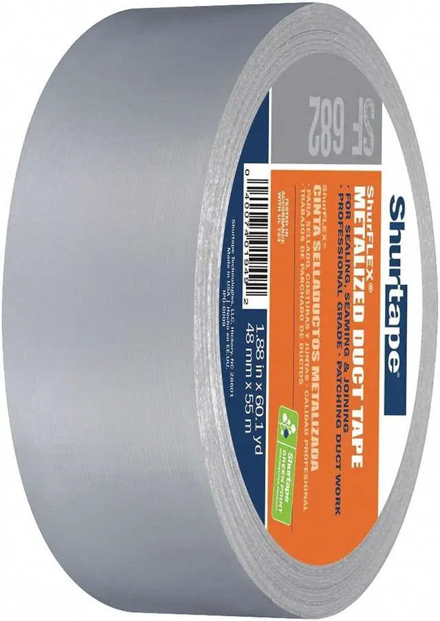 Alt view image 8 of 9 - Duct Tape,55m L,5-63/64 in. D,Silver SHURTAPE SF 682