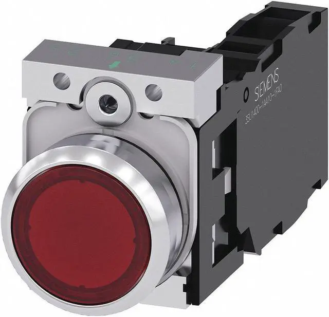 Alt view image 2 of 2 - SIEMENS 3SU1153-0AB20-1FA0 Illuminated Push Button,Red,22mm,LED