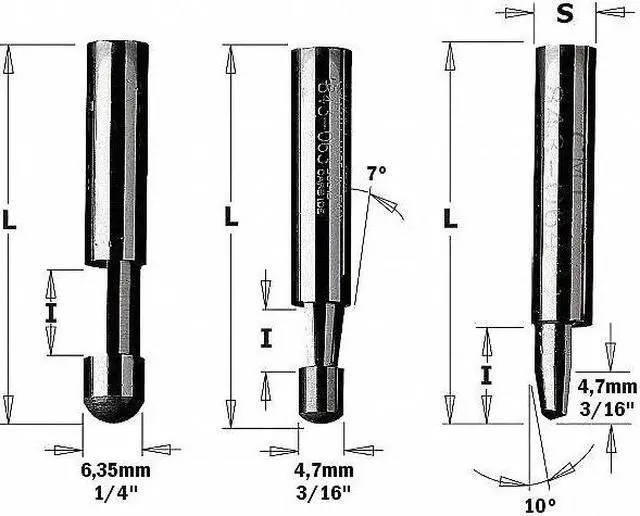 Main image of CMT 842.095.11 Trimmer Router Bit,HWM,1/4 in