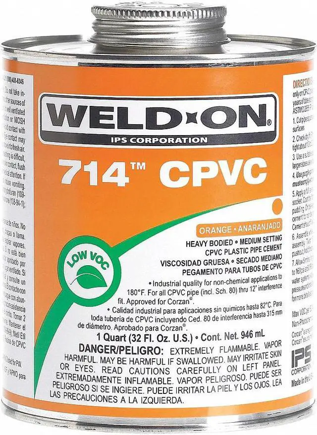Alt view image 2 of 2 - WELD-ON 13978 CPVC Orange Heavy Bodied Pint