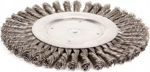 Main image of WEILER 94022 Twist Wire Wheel Wire Brush, Arbor, 8"