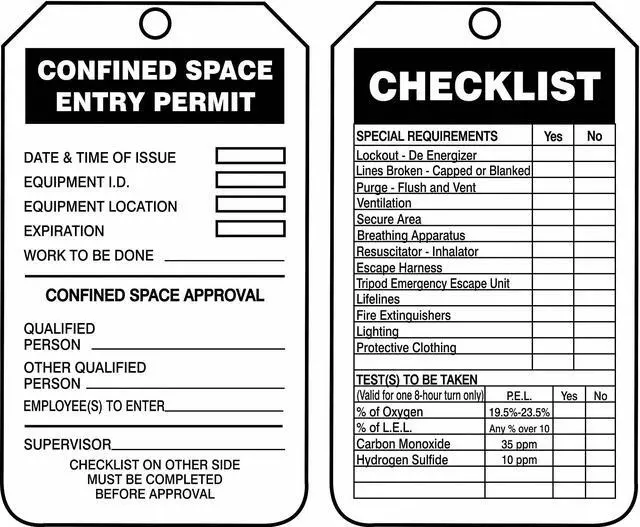 Main image of ACCUFORM TCS319CTP Permit Tag, Confined Space, Cardstock, 5 3/4 in H x 3 1/4 in
