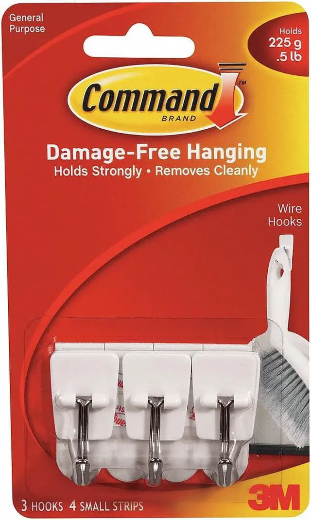 Main image of COMMAND 17042 Sawtooth Hook,Plastic,1/16 In,PK3