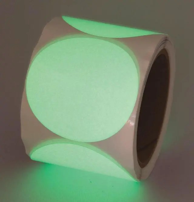 Alt view image 2 of 2 - INCOM GTCL30 Circle Glow-in-the-Dark Tape Vinyl White, 3" W x 16 mil Thick