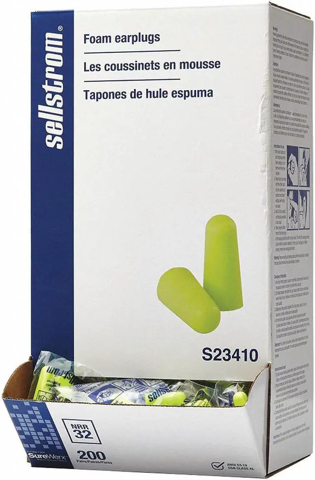 Alt view image 2 of 2 - SELLSTROM S23410 Disposable Uncorded Ear Plugs, Bullet Shape, 32 dB, 200 Pairs