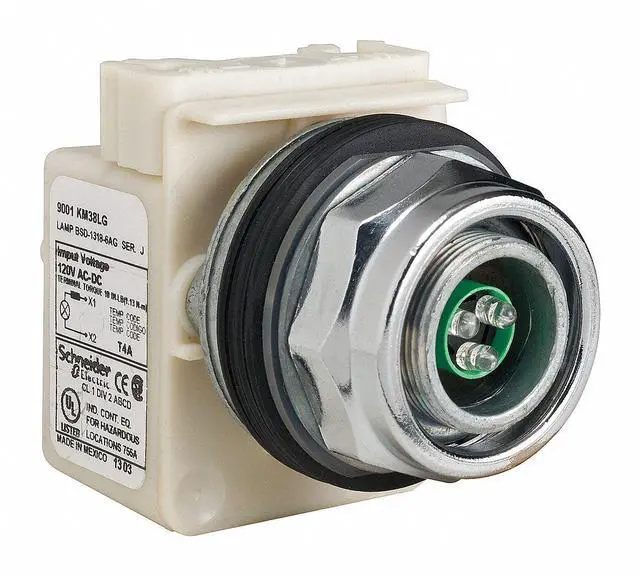 Alt view image 2 of 2 - Pilot Light, LED, Green, 120VAC/DC, No Lens 9001KP38LG