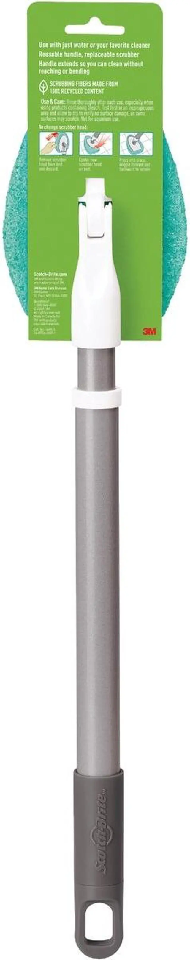 Alt view image 3 of 5 - 3M Scotch-Gard Long Handled Shower & Bath Scrubber with Handle 549X-4