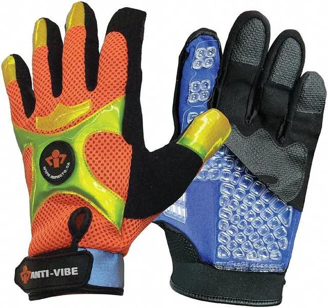 Alt view image 3 of 4 - IMPACTO BGHIVISM Anti-Vibration Gloves,M,Black/ Orange,PR