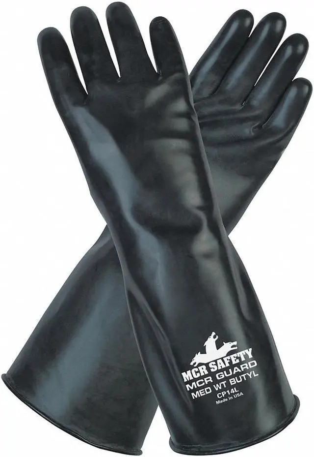 Main image of Mcr Safety Chemical Gloves,S,14 in. L,Blk,PR  CP14S