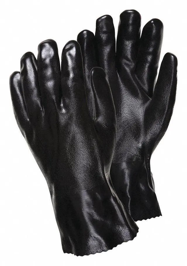 Alt view image 4 of 6 - Mcr Safety Chemical Resistant Gloves, Size L, 14"L, Black ,  12 PK Black  6524SJ