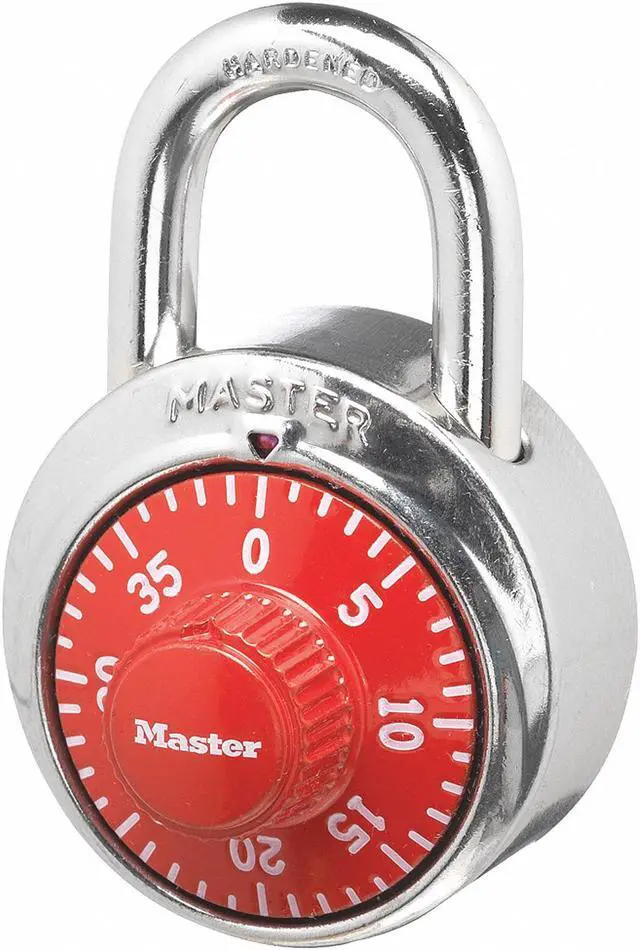 Alt view image 5 of 7 - Master Lock Combination Padlock Center-Dial Location, 3/4" Shackle Height  1504D