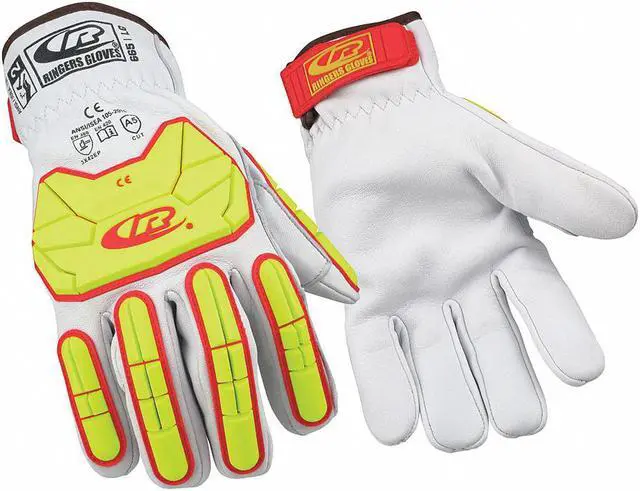 Alt view image 2 of 2 - RINGERS GLOVES 665-08 Leather Impact Gloves, Cut Level A5 ,Uncoated ,S 1 PR