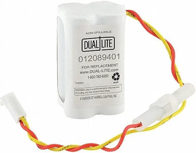 Alt view image 2 of 2 - HUBBELL LIGHTING - DUAL-LITE 012089401 Battery,Nickel Cadmium,4.8V,0.6A/HR.