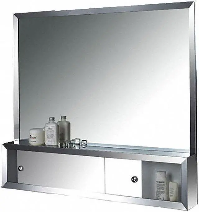Alt view image 2 of 2 - KETCHAM 2432CB 24" x 32" Surface Mounted SS Framed Cosmetic Box with Mirror