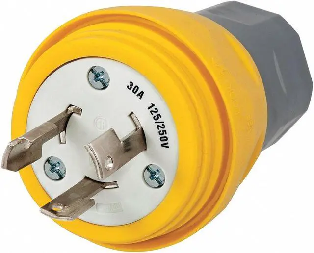Alt view image 2 of 2 - HUBBELL WIRING DEVICE-KELLEMS HBL28W08 Watertight Locking Plug, Non-NEMA, 30 A,