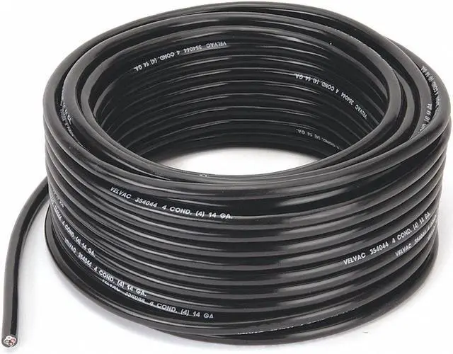 Alt view image 2 of 2 - VELVAC 050001 14 AWG 4 Conductor Stranded Trailer Cable 100 ft. BK