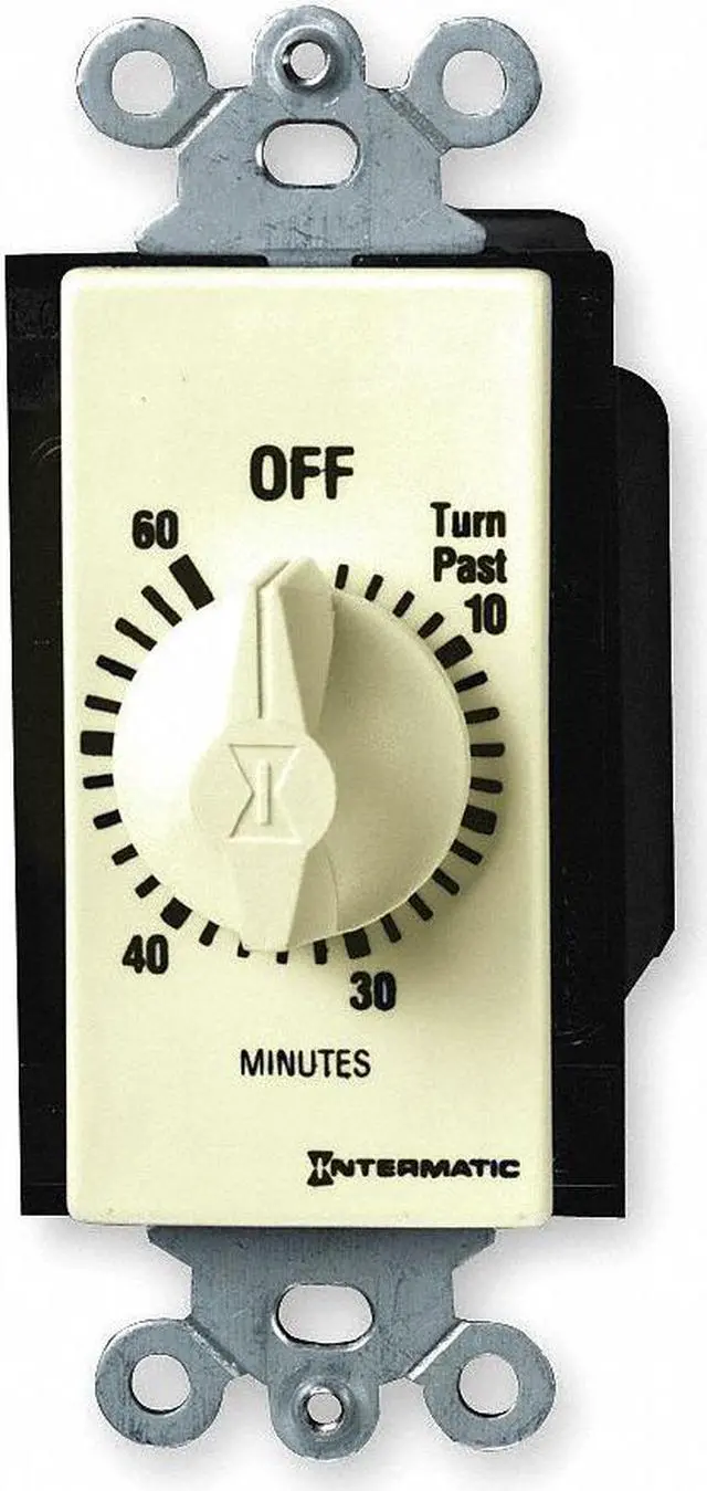 Alt view image 2 of 3 - Intermatic Spring Wound Wall Switch Timer with Hold (60 Minute), Ivory