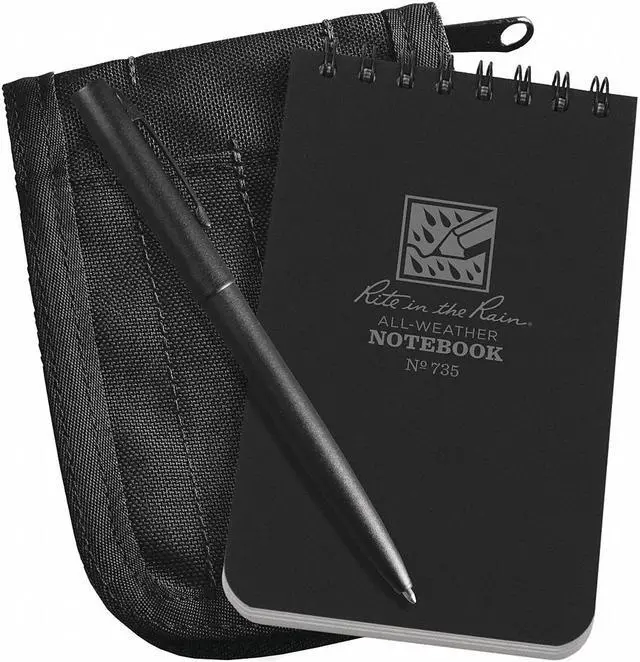 Alt view image 2 of 4 - Notebook Kit,3in x 5in Sheet,Black Cover RITE IN THE RAIN 735B-KIT