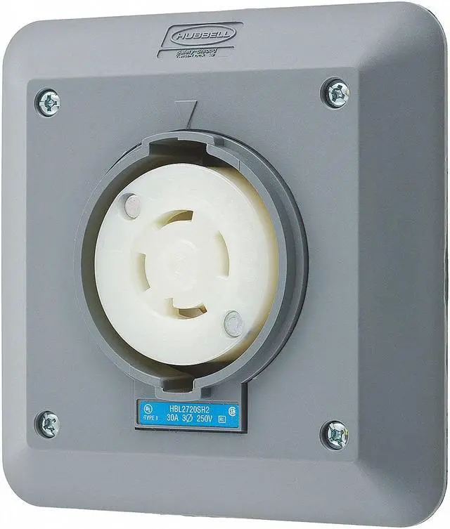Alt view image 2 of 4 - HUBBELL WIRING DEVICE-KELLEMS HBL2720SR2 Locking Receptacle, L15-30R, 30 A,