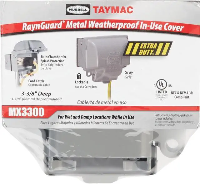 Alt view image 2 of 8 - TAYMAC MX3300 1 Gang -Gang Horizontal Weatherproof Cover, ,Aluminum