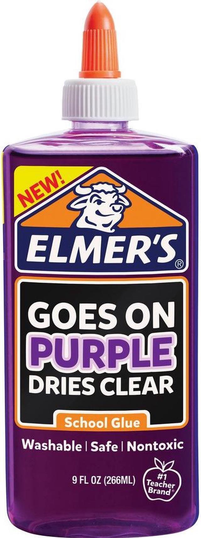 2 Count Elmer's 9 Oz Goes On Clear & Dries Clear Safe Non Toxic Washable  Glue