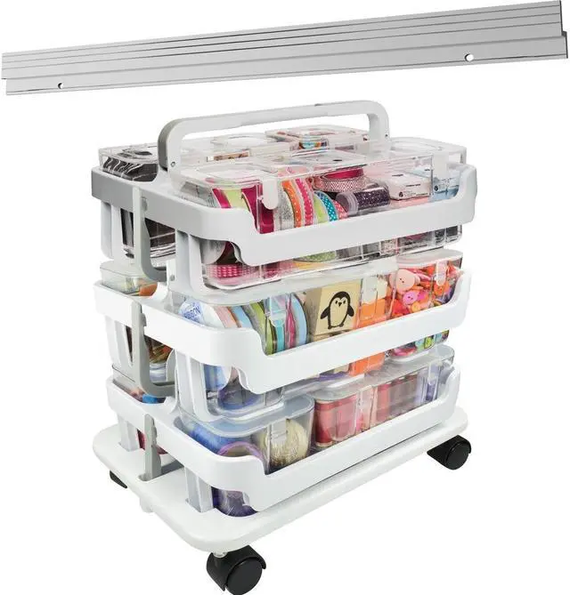 Alt view image 6 of 12 - Deflecto Caddy Organizer System Stackable 16"W x 11"L x 22-1/4"H AST 329003BB