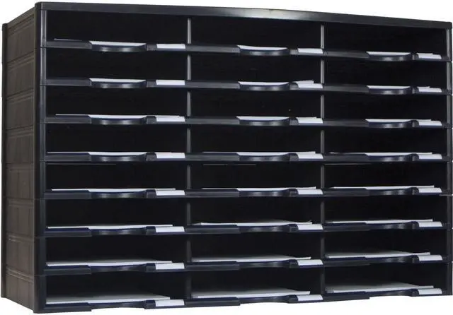 Alt view image 2 of 3 - Storex Literature Sorter 24 Comp 14-1/10"Wx31-2/5"Lx20-1/2"H BK 61435U01C