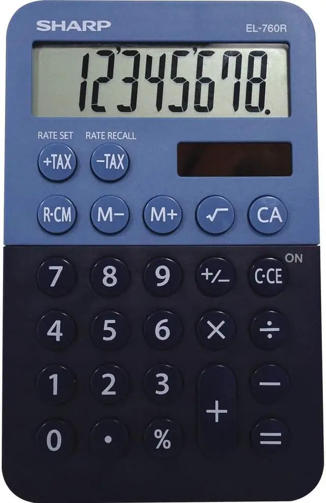 Alt view image 5 of 9 - Sharp EL-760RBBL Handheld Calculator 8-Digit LCD EL760RBBL