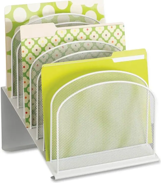 Alt view image 8 of 16 - Safco Mesh Desk Organizer Eight Sections Steel 11 1/4 x 10 7/8 x 13 3/4 White